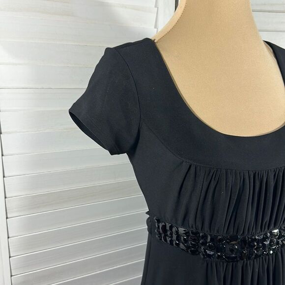 Bisou Bisou Dress Size 6 Black Cocktail Short Sleeve NWOT - Picture 4 of 10